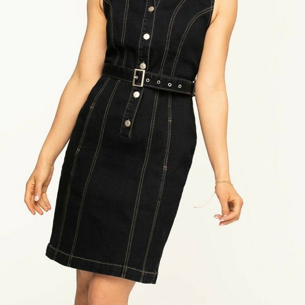 Cleo Demin Button Front Dress New